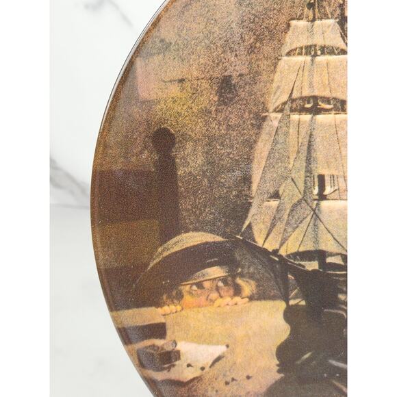 Wall Decor Plate The Ship Builder Year 1980 Fine China 8 1/2" Norman Rockwell - Picture 6 of 13